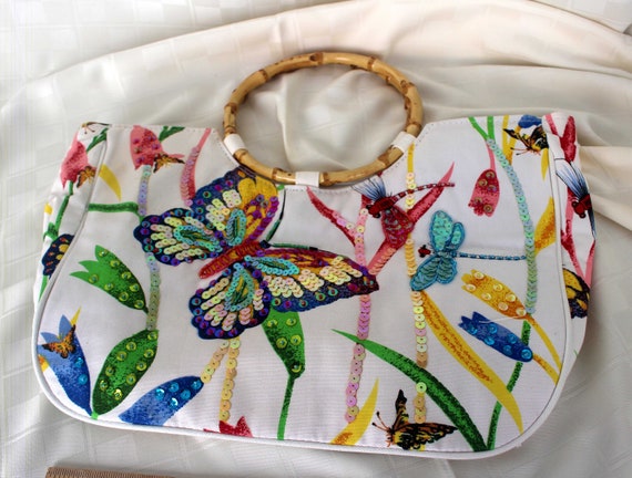 Butterfly & Dragonfly with Sequins Purse - image 5