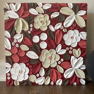 Pittura di texture / Arte floreale di texture / Pittura di fiori di texture / Arte murale / Decorazione murale / Pittura di petali / Pittura floreale / Decorazione per mensole