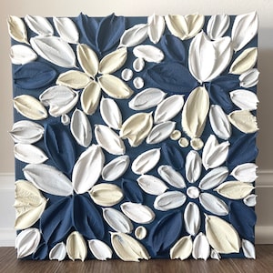 Texture Painting | Texture Floral Art| Textured Flower Painting | Wall Art | Wall Decor | Petal Painting | Floral Painting| Shelf Decor