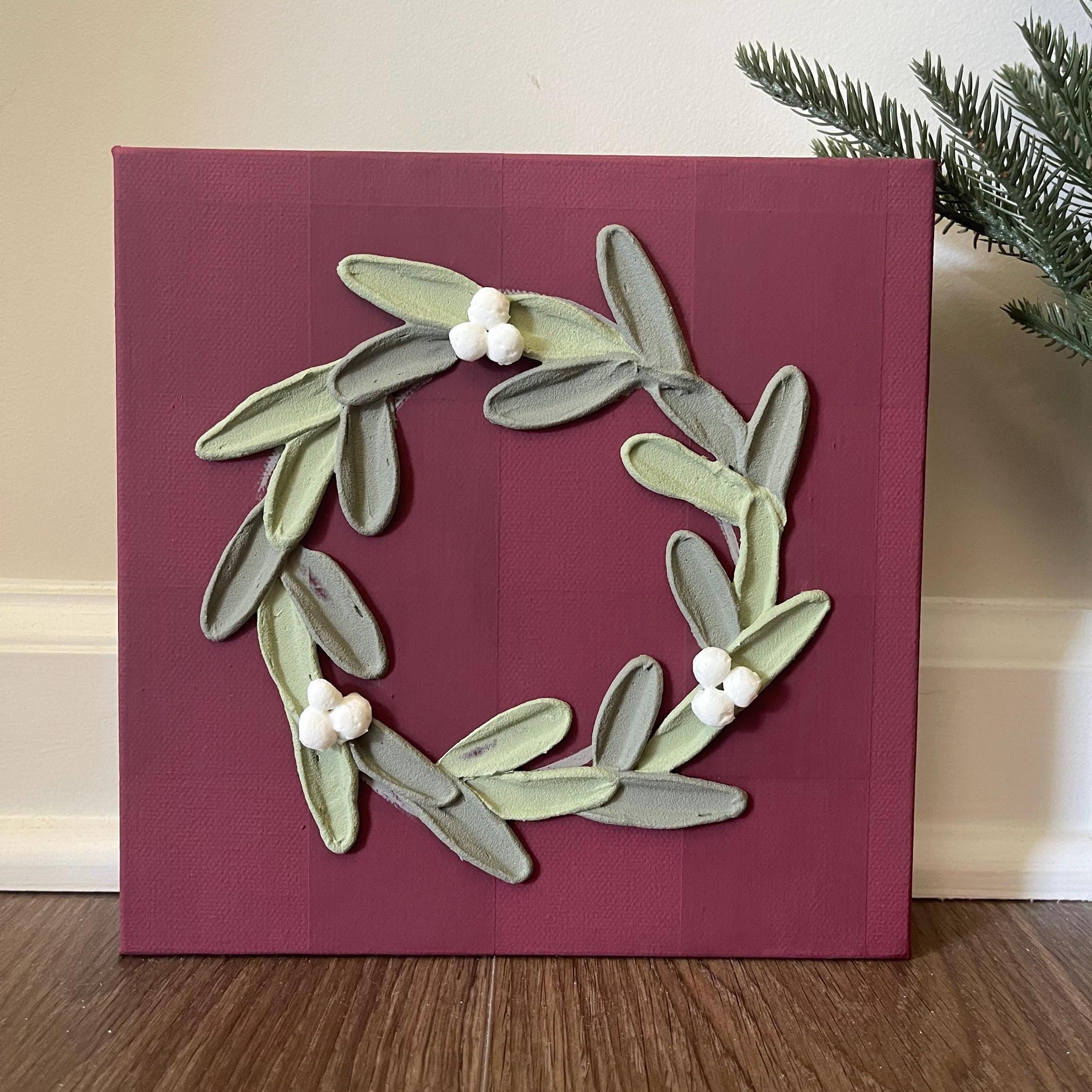 Textured Christmas Wreath Painting | 3D Acrylic Wall Art - Etsy Canada