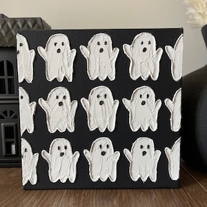 Halloween Painting| Ghost Painting| Textured Ghost Painting| Wall Art| Halloween| Fall Painting| Shelf Decor| Gifts| Painting| Fall Wall Art