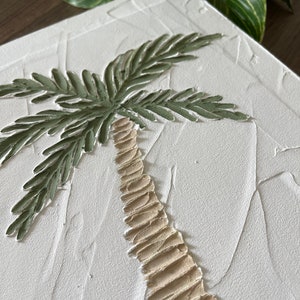 Palm Canvas Art Palm Tree Painting Textured Palm Painting Wall Art Beach Tropical Painting Shelf Decor Gifts Gifts for Her Summer image 3