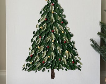 Texture Painting | Christmas Tree | Textured Acrylic Painting | Wall Art | Wall Decor | 3D Painting | Christmas Painting| Christmas Decor