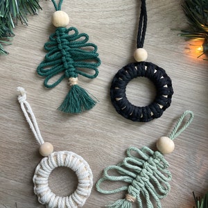 Christmas Ornaments| Boho Christmas Ornament| Macrame Holiday Decor Christmas Ornaments| Neutral Christmas| Macrame Decorations