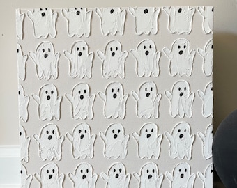 Halloween Painting| Ghost Painting| Textured Ghost Painting| Wall Art| Halloween| Fall Painting| Shelf Decor| Gifts| Painting| Fall Wall Art