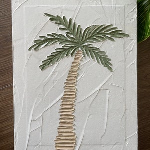 Palm Canvas Art Palm Tree Painting Textured Palm Painting Wall Art Beach Tropical Painting Shelf Decor Gifts Gifts for Her Summer image 4