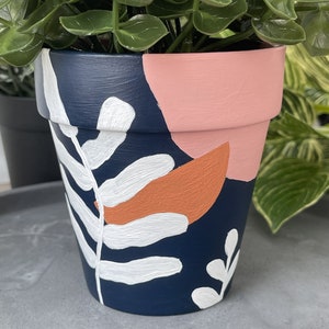 Hand Painted Planter 4 inch Boho Terracotta Pot Clay Pot Boho Decor Home Decor Indoor Planter Flower Pot Gifts for Her image 4