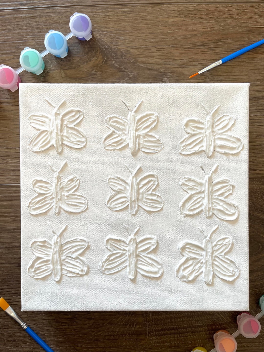 Textured Butterfly DIY Painting Kit | Acrylic Paint Your Own Canvas - Etsy