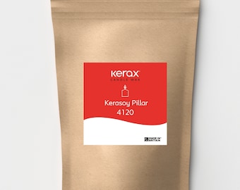 Kerax KeraSoy Pillar 4120 Vela Cera de soja para pilares y derrite Natural Vegano Diferentes tamaños Fabricación de velas Artesanía Hecha a mano