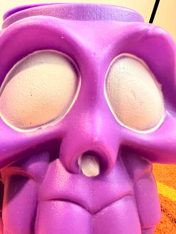 Vintage Blow Mold Purple Skull, Halloween Trick Or Tr… Gem