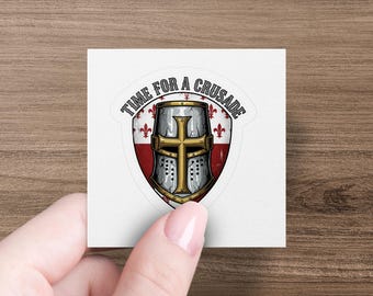 Sticker Adesivo Crociato Templare - Autocollant Drapeau Croisades Per Moto E Casco