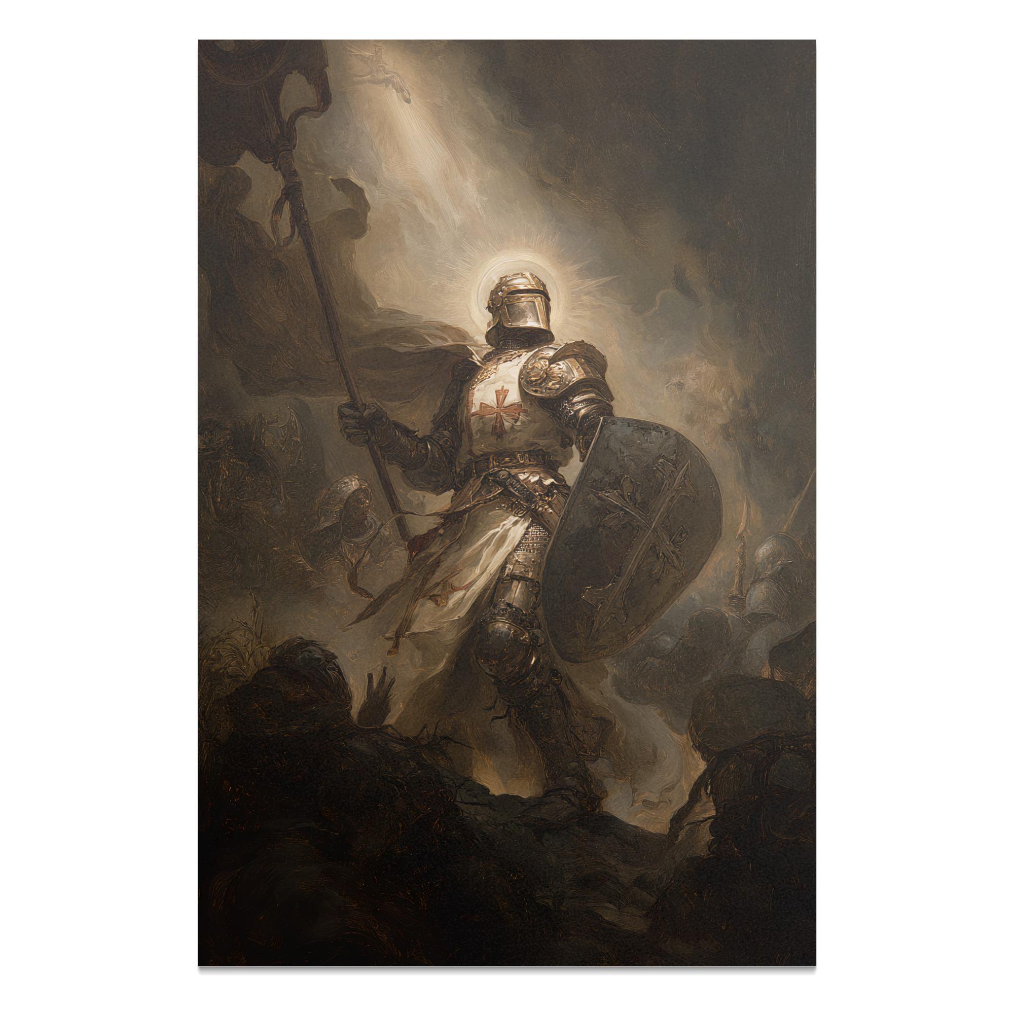 Medieval Knight Poster, Battle Artwork Print, Inspirational Wall Art ...