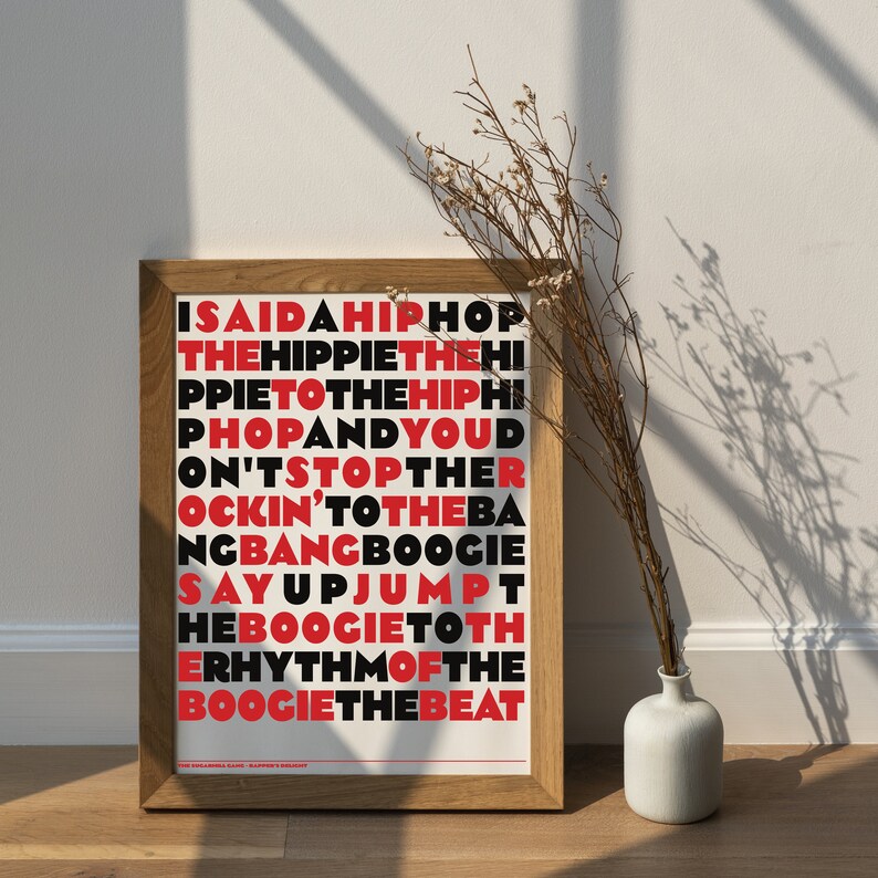 Rapper's Delight Lyrics Quote Print Sugarhill Gang Music Etsy