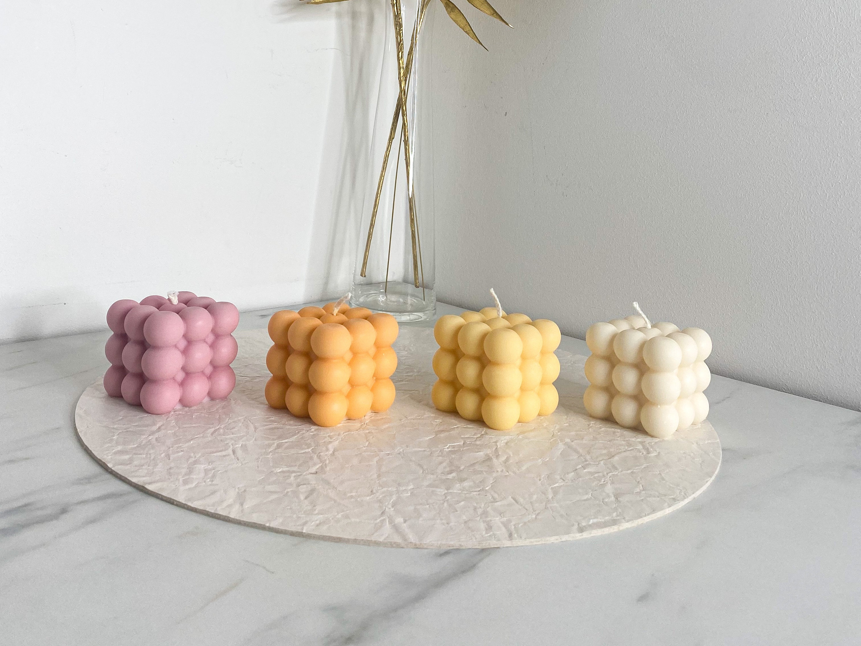 Bubble Cube Candle | Large Bubble Square Decorative Candles Home Decor Perfect Gift For Her Scented