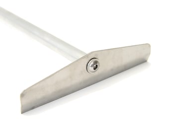 Rastrillo para brasas de horno de pizza, hoja de acero inoxidable, mango de aluminio