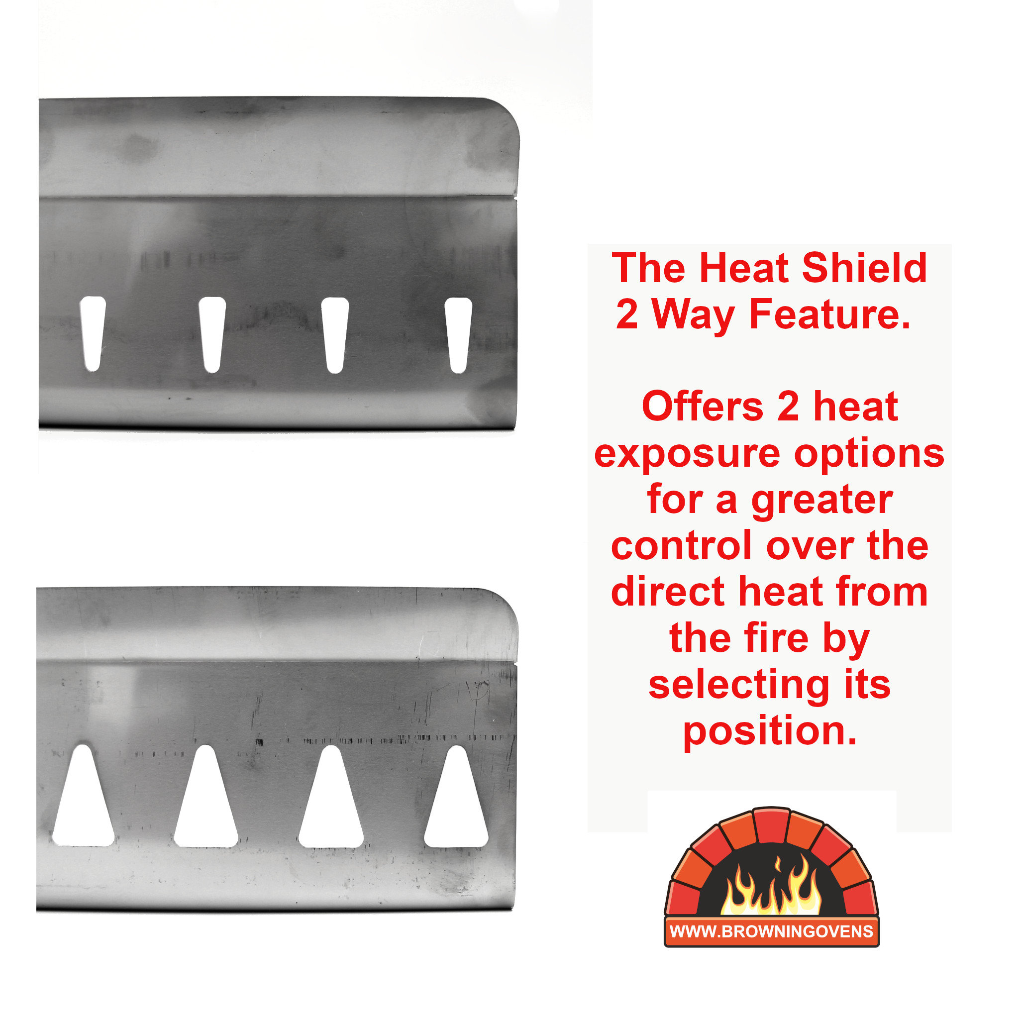14 Inch 35cm Pizza Oven Fire Shield, Flame Guard, Heat Deflector, 2 Way