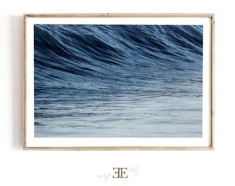 Deep Blue Ocean Wave Photography Print: Coastal Wall Art (Instant Download)