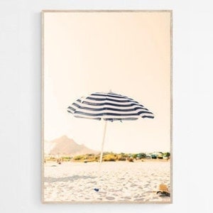 Beach Umbrella Print, Tropical Beach Photography Printable with Beach Umbrella , Tropical Wall Art,  Printable Poster, INSTANT DOWNLOAD