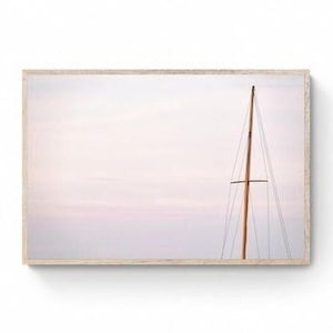 Coastal Sailboat Photography Print: Minimalist Boating Art (Digital Download)