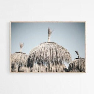 Tropical Beach Umbrellas Art Print: Coastal Photography (Digital Download)