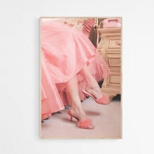 Pink Dress Fashion Print: Cocktail Party Wall Art (Instant Download)
