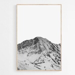 Snowy Mountain Photography Print: Winter Landscape Wall Art (Digital Download)