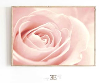 Pale Pink Rose Photography Print: Floral Wall Art (Digital Download)