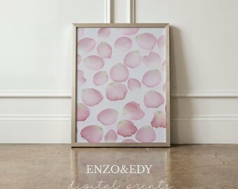 Pink Rose Petals Photography Print: Modern Floral Wall Art (Digital Download)
