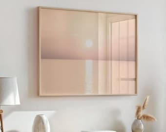 Pink Sunset Beach Photography Print: Coastal Wall Art (Digital Download)