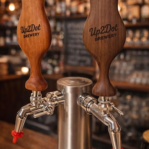 Custom Wooden Beer Tap Handle – Personalized Logo Engraved - Kegerator, Home Bar, Brewery Draft Handle