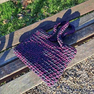 Bolso de ganchillo púrpura y azul oscuro Camiseta Bolsa de hilo Bolsa gruesa Bolsa de verano