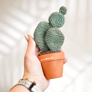 Crochet cactus in terracotta plant pot, amigurumi toy - CROCHET PLANTES - nursery accessories decoration