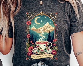 Retro Suriel Tea Co T-Shirt, Buchliebhaber-Shirt