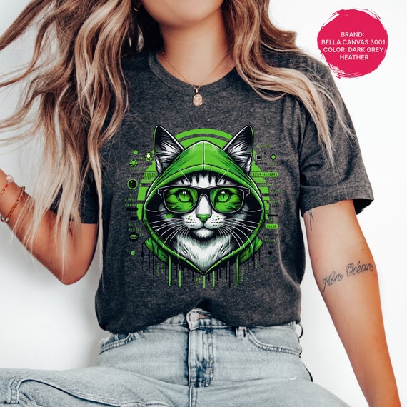 Coding Cat T shirt Fun Hacker Theme Apparel Perfect Casual Geek Wear Novelty Gift for IT Professionals Etsy UK