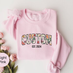 Custom Crewneck Custom Sweatshirt Personalized Sweater Varsity Sweatshirt College Letters University College Sweatshirt Customize Sweater