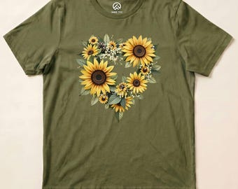 Sunflowers Shirt Mothers Day Gift Shirt Floral Shirt Flowers Gift T-shirt Botanical Tee Flower Sunflowergraphic Tee Woman Flowers Shirt