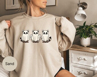 Halloween wasbeer sweatshirt, spook sweatshirt, Halloween trui met ronde hals, Halloween trui, Halloween Boo, Halloween trui, herfst sweatshirt