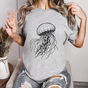Jellyfish Shirt Shirt Vintage Tattoo Graphic Tee Mermaidcore Clothing  90s Shirt Sealife Ocean Shirt Sea Animal Shirt Ocean Lover Gift