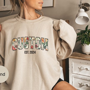 Custom Crewneck Custom Sweatshirt Personalized Sweater Varsity Sweatshirt College Letters University College Sweatshirt Customize Sweater
