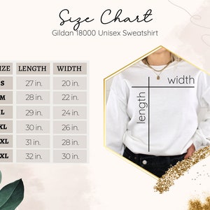 a women's size chart for a sweatshirt