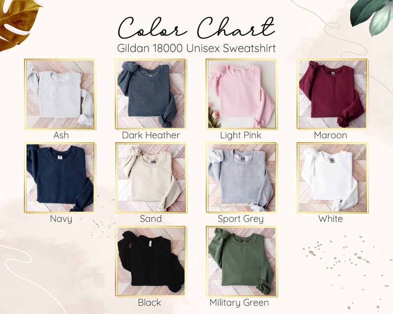 the color chart for the children's clothing