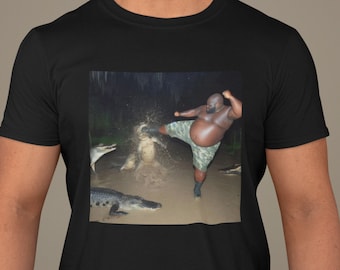 Gumbo Slice Swamp Aligator - Unisex T-Shirt, Multiple colors. Funny Ironic Meme shirt