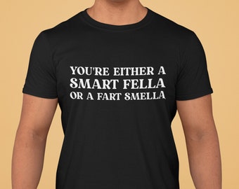 Camiseta Are You A Smart Fella ou Fart Smella – Tamanho unissex e feminino. Camisa engraçada do meme. Escolha de múltiplas cores