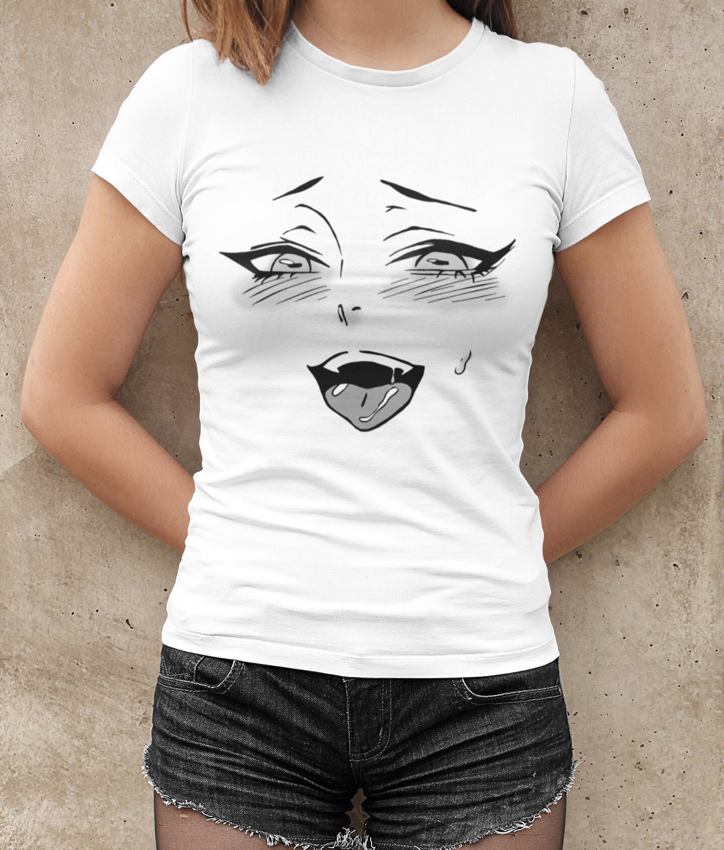 Ahegao Anime Girl Vampire Gothic Nugoth Goth Short-Sleeve Unisex T-Shirt