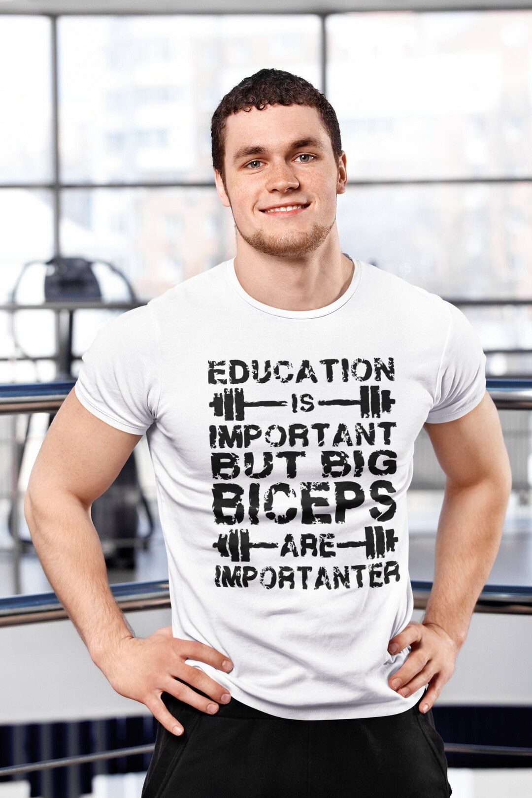 Education is Important but Big Biceps Are Importanter Funny Gym
