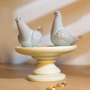 Judgy Pigeon Trinket Dish - Handmade Resin Jewelry Bowl, Quirky Bird Lover Gift, Cute Ring Holder and Key Tray Decor