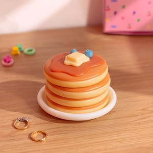 Pfannkuchen Schmuckbox | Niedliches Schmuckkännchen | Lebensmittel Schmuckbox für Halsketten, Ohrringe, Ringe | Schmuckhalter | Schmuckstück | Kleine Geschenke