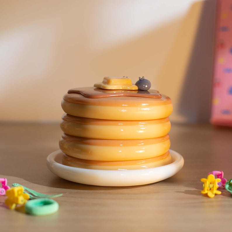 Pancake Trinket Box Cute Jewellery Pot Food Trinket Box for Neckless