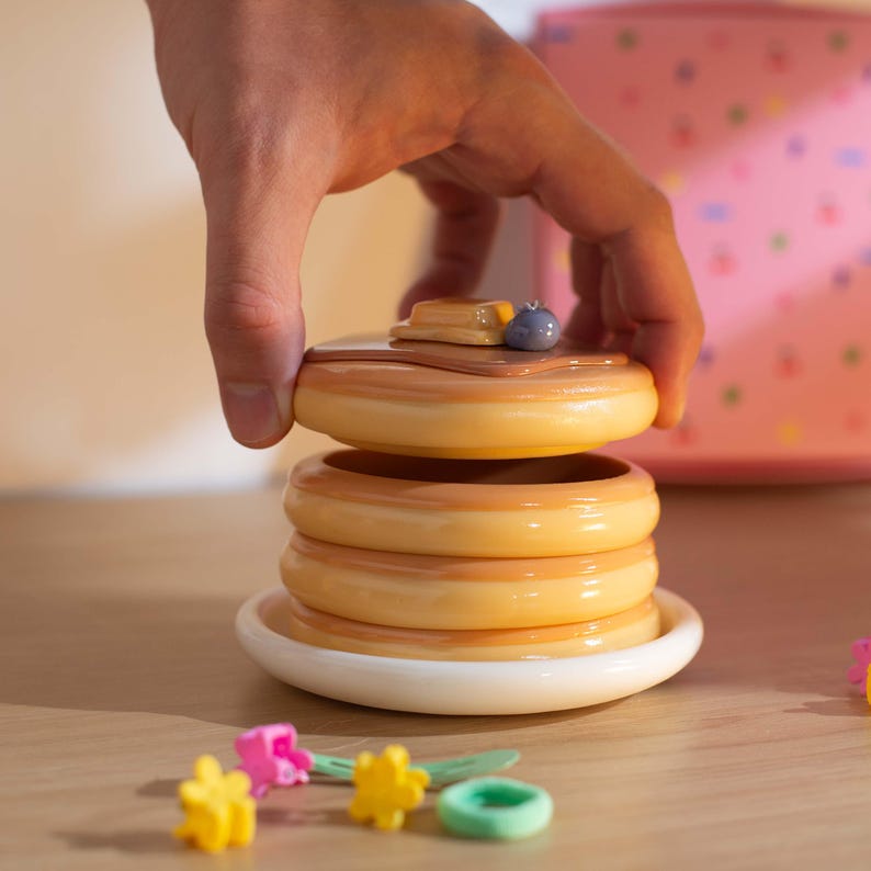 Pancake Trinket Box Cute Jewellery Pot Food Trinket Box for Neckless