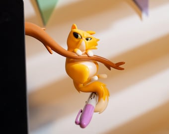 Grumpy Cat Pen Holder: Handmade Desk Decor for Cat Lovers